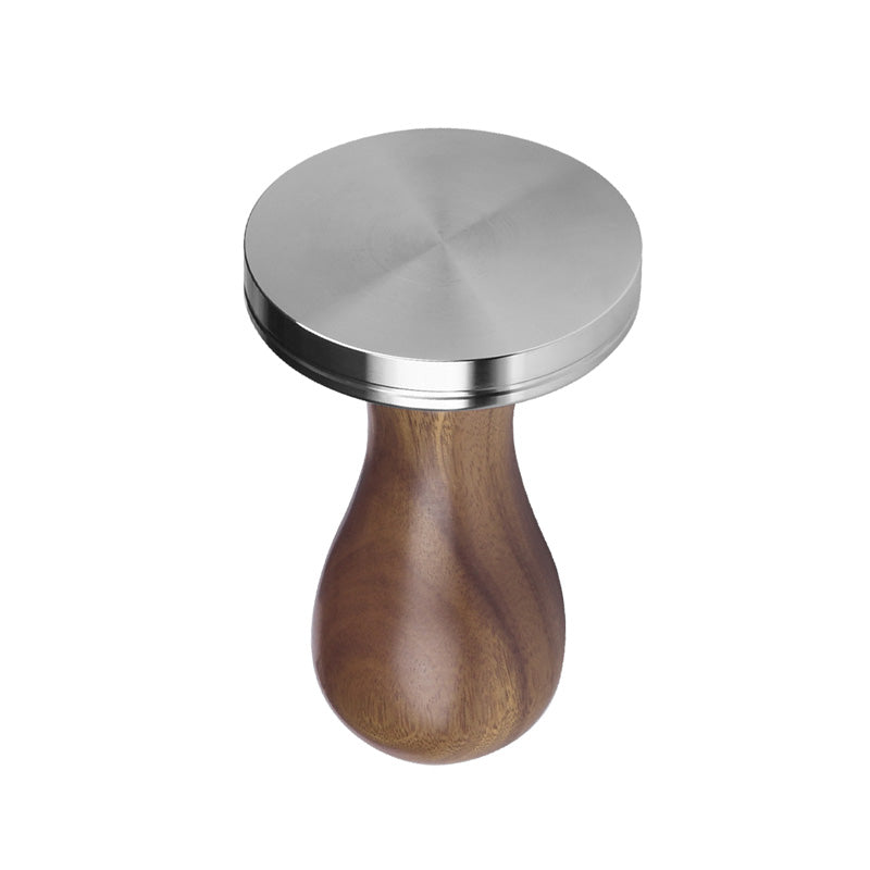 Crop 53mm Wooden Handle Bean Tampers - Stainless Steel Coffee Powder Hammer